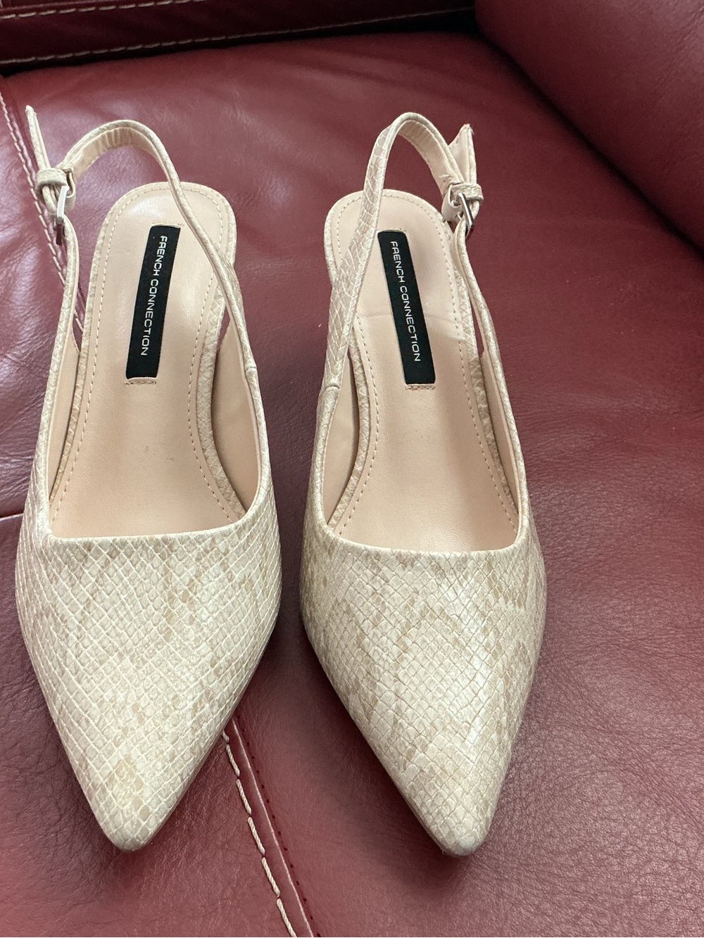 French Connection Quinn Slingback Kitten Heels Size 6